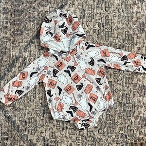 Halloween Themed Baby Bodysuit with Hood